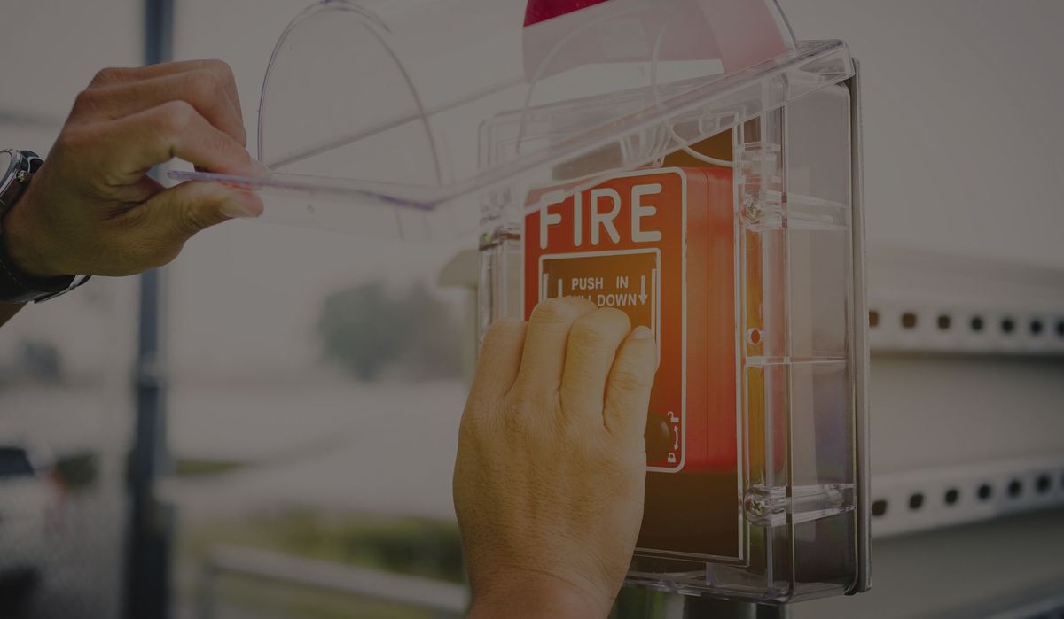 Commercial fire alarm device installed by Turner Security