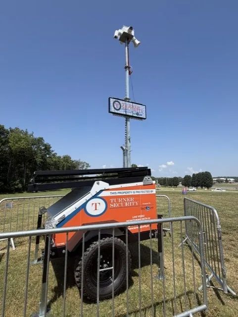 Turner Security mobile camera trailer deployed at a site
